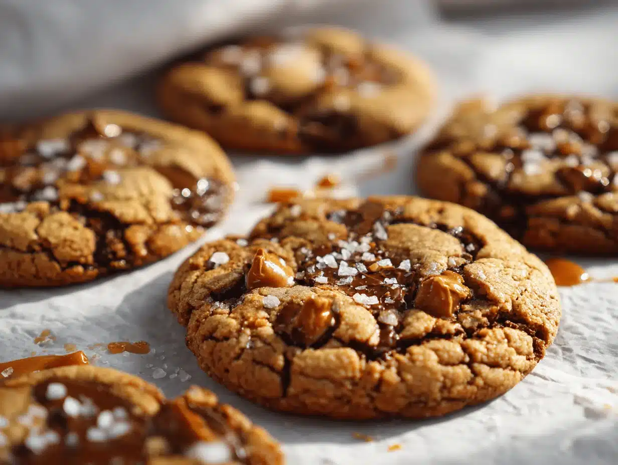 brown butter coffee toffee cookies - featured image