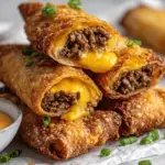 cheeseburger egg rolls - featured image