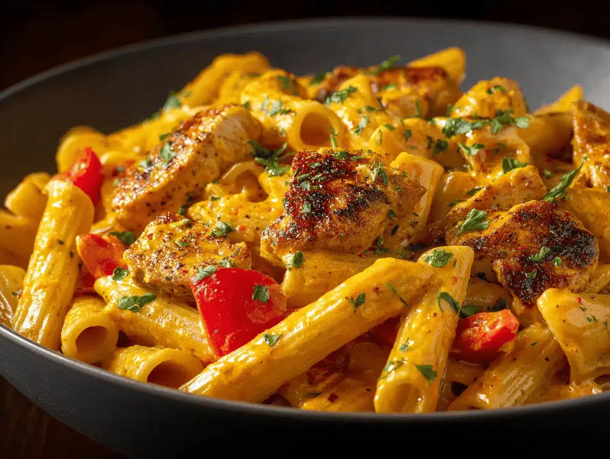 creamy Cajun chicken pasta preparation steps