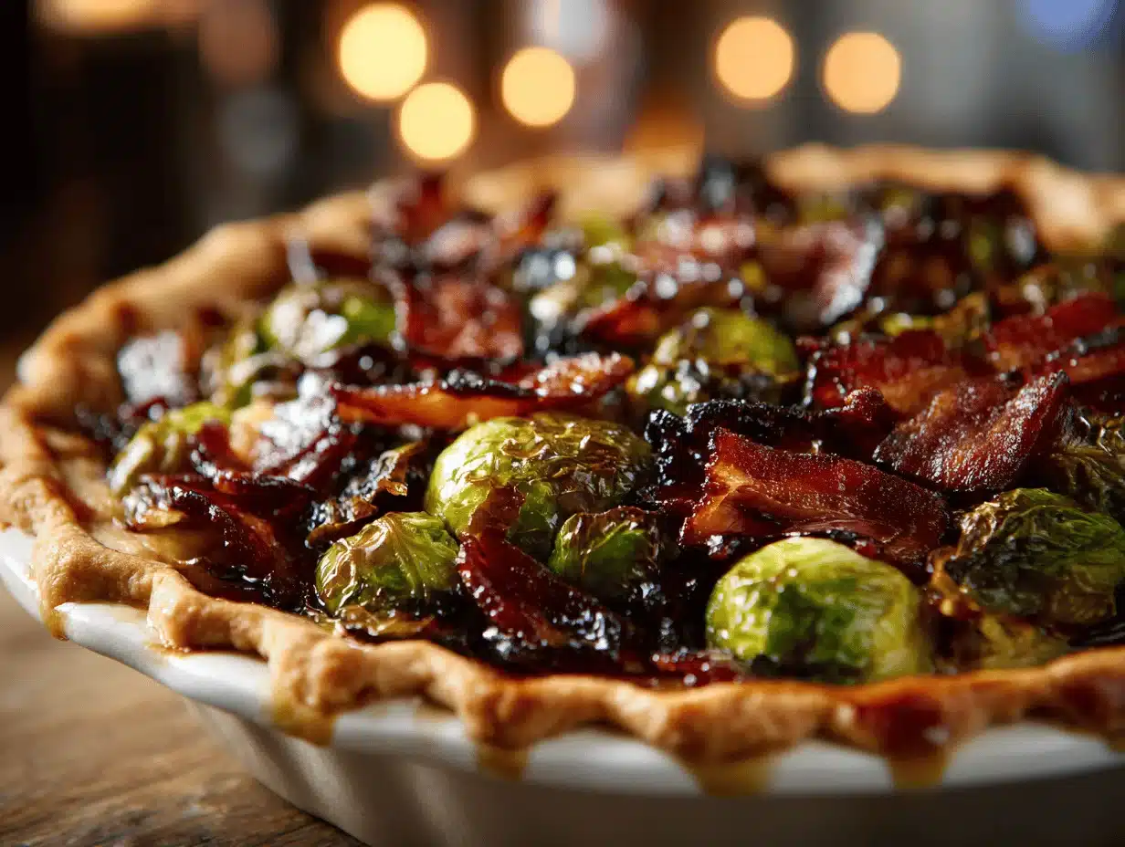 honey-glazed roasted Brussels sprouts with bacon - featured image