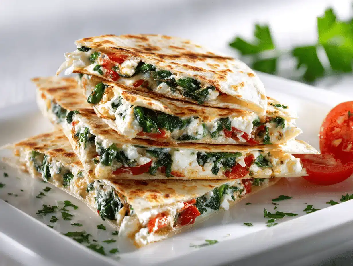spinach and feta quesadillas - featured image