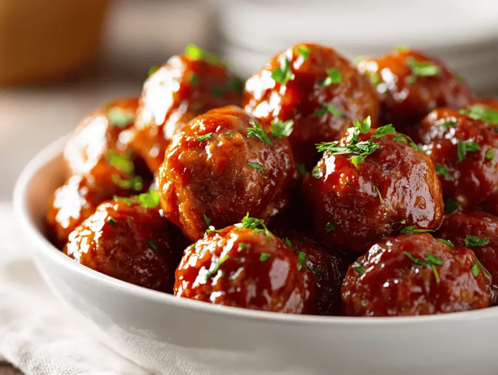 sweet chili meatballs crockpot - featured image